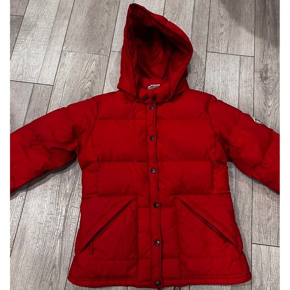 Rare Vtg 90’s Polo Jeans Ralph Lauren RL Kids Med Red Hood Puffer Jacket Coat